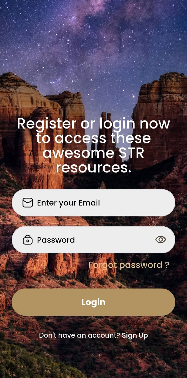 AZ STR Pro login screen